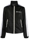 Palm Angels Lightweight Puffer Track Jacket In Black/white