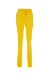 Ferragamo Tailored Wool Slim Pants In Yellow