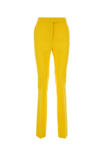 Ferragamo Salvatore  Straight Leg Tailored Trousers In Yellow