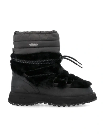 Suicoke Bower 绗缝雪靴 In Black