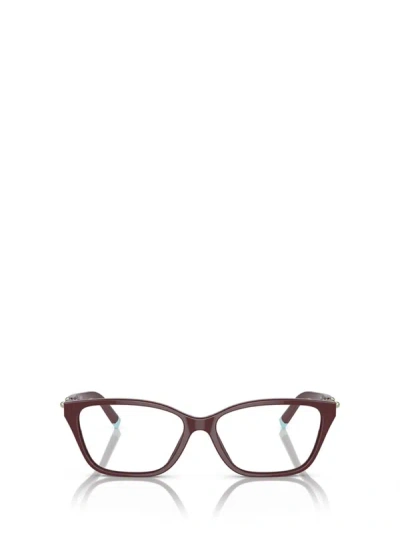 Tiffany & Co . Eyeglasses In Solid Burgundy