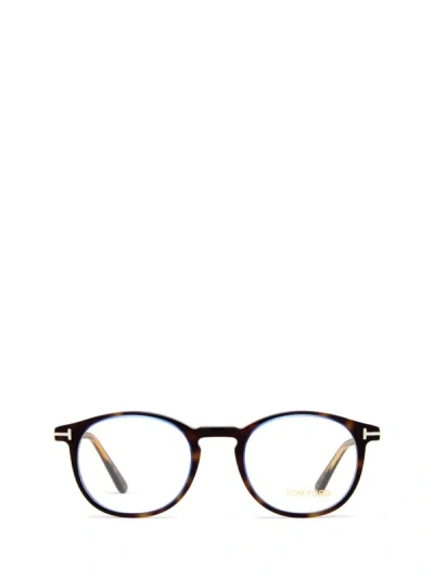 Tom Ford Eyewear Eyeglasses In Matt Black On Rubber Gold
