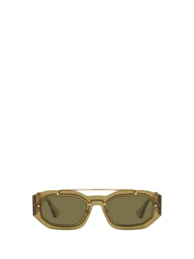 Versace Eyewear Sunglasses In Transparent Green