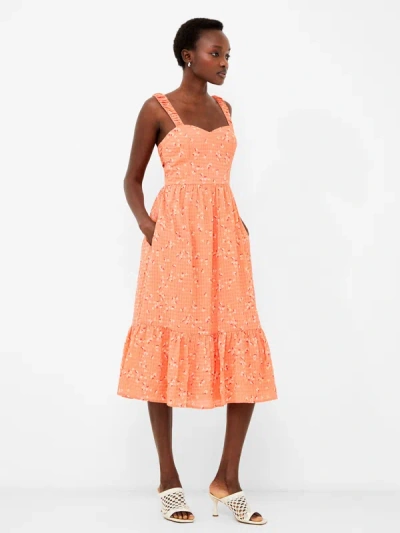 French Connection Erin Gretta Dress Coral Multi In Pink