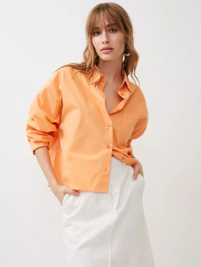 French Connection Alissa Cotton Shirt Melon In Orange