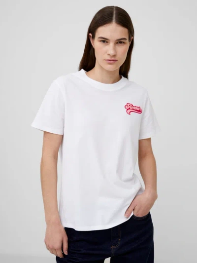 French Connection Amour Graphic T-shirt Linen White