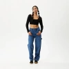 AFENDS HEMP RIBBED LONG SLEEVE CROPPED TOP