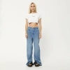 AFENDS RECYCLED RIBBED CROPPED T-SHIRT