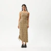 AFENDS GATHERED FLORAL MAXI DRESS