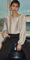 Leset Barb Long Sleeve Blouson