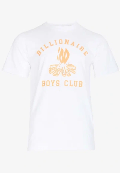 Billionaire Boys Club Mens White Campfire Graphic-print Cotton-jersey T-shirt