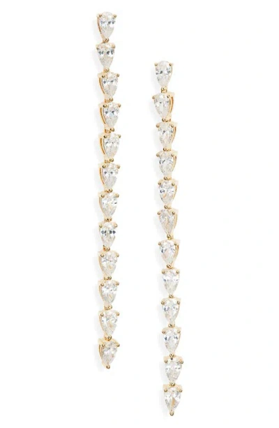 Nordstrom Pear Cubic Zirconia Linear Earrings In Clear- Gold