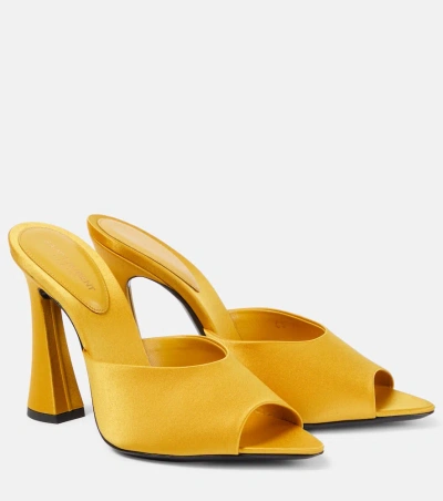 Saint Laurent Suite Heeled Mules In Gelb