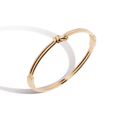AURATE NEW YORK AURATE NEW YORK GOLD KNOT HINGED BRACELET