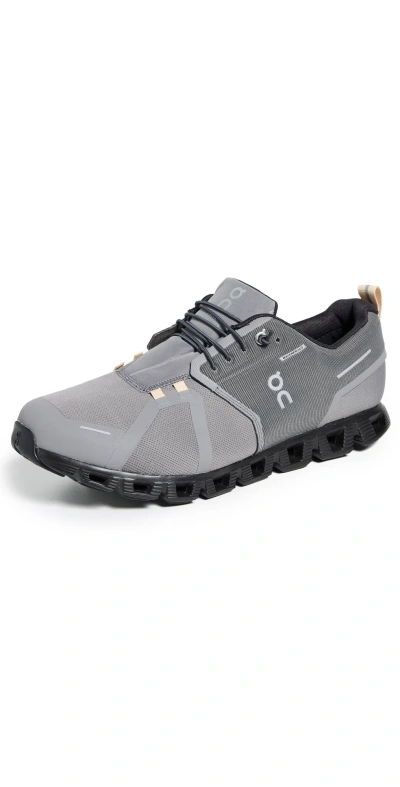 On Cloud 5 Waterproof Trainers Men In Asphalt & Magnet