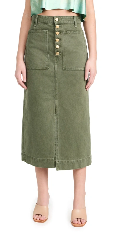 Ulla Johnson The Bea Denim Midi Skirt In Juniper Wash