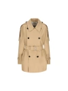 Burberry Short Trench Coat With Double-breasted Closure In Flax
