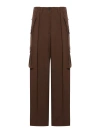Dries Van Noten Silk Blend Cargo In Brown