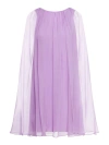 Max Mara Purple Silk Midi Dress In Pink & Purple
