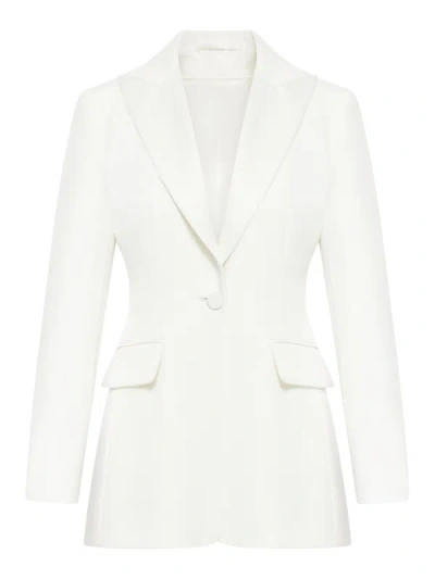 Max Mara Plinio Cady Single Breasted Jacket In White