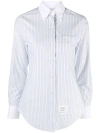 Thom Browne Gestreiftes Hemd In Medium Blue