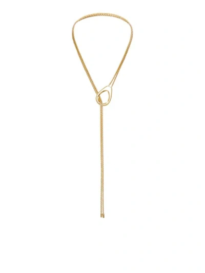 Tom Ford Brass Lariat Necklace In Metallic