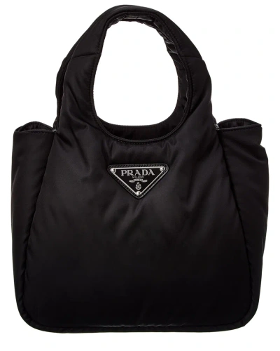 Prada Re-nylon Small Padded Tote Bag In Black