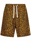 Palm Angels Men Linen And Cotton Blend Shorts In Arancione