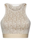 Palm Angels Embroidered Viscose Blend Top In Beige