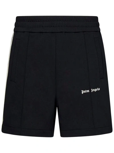 Palm Angels Classic Logo Track Shorts In Black Off Whit