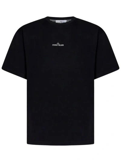 Stone Island Short Sleeve T-shirt Black Cotton In Nero