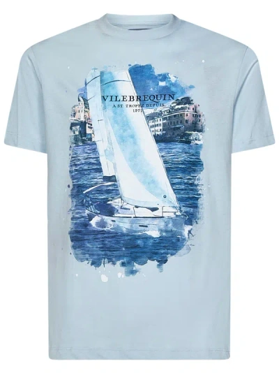 Vilebrequin White Sailing Boat T-shirt In Azzurro