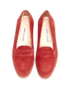 MANOLO BLAHNIK MANOLO BLAHNIK RED SUEDE LEATHER CLASSIC PENNY LOAFER