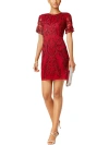 ADRIANNA PAPELL PETITES WOMENS SEQUINED SPECIAL OCCASION COCKTAIL DRESS