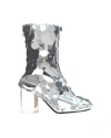 MAISON MARGIELA MAISON MARGIELA SILVER PAILETTE CLEAR LUCITE HEELS ANKLE BOOTS