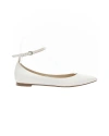 GIANVITO ROSSI GIANVITO ROSSI WHITE LEATHER SKINNY ANKLE STRAP POINTY FLATS