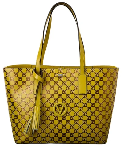 Valentino By Mario Valentino Soho Monogram Leather Tote In Yellow