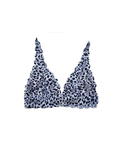 Cosabella Women's Never Say Never Printed Triangle Bralette In Sorren Blue/navy Animal In Multi