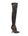 TOM FORD RARE TOM FORD RUNWAY BROWN MULTI BELT BUCKLE THIGH HIGH BOOTS