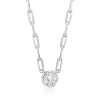 RS PURE BY ROSS-SIMONS BEZEL-SET DIAMOND PAPER CLIP LINK NECKLACE IN STERLING SILVER