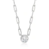 Rs Pure By Ross-simons Bezel-set Diamond Paper Clip Link Necklace In Sterling Silver In Silver