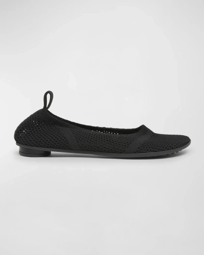 Bottega Veneta Atomic Mesh Ballerina Flat In 1000 Black