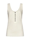 Bottega Veneta Ribbed Knit Cotton Tank Top In Sea Salt