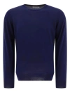 Brunello Cucinelli Cashmere Blend Crewneck Sweater In Blue