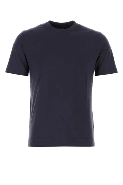 Fedeli Basic T-shirt In Night Blue Organic Cotton
