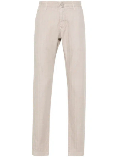 Jacob Cohen Bobby Slim-fit Trousers In Beige