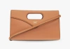 Mcm Structured Envelope Leather Handbag In Brown