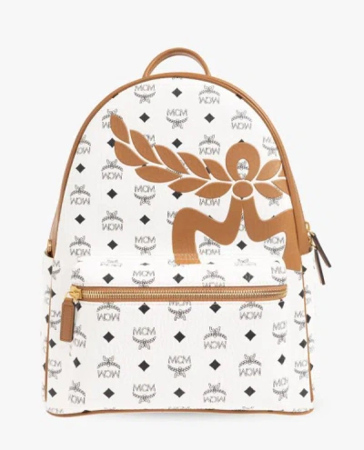 Mcm Backpack With Logo In White