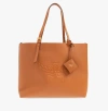 Mcm Woman Caramel Leather Medium Himmel Shopping Bag In Brown