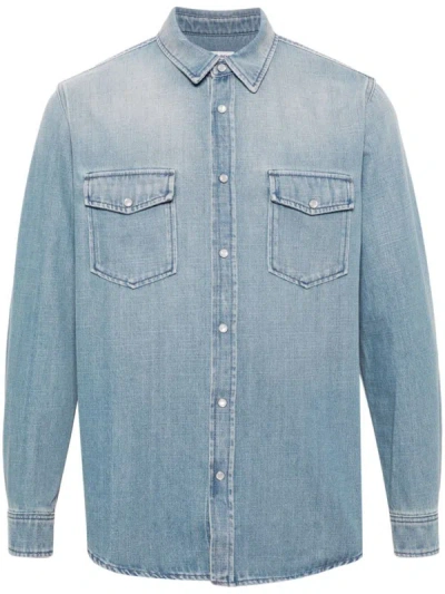 Saint Laurent Light-blue Oversize Denim Shirt In Cotton Man